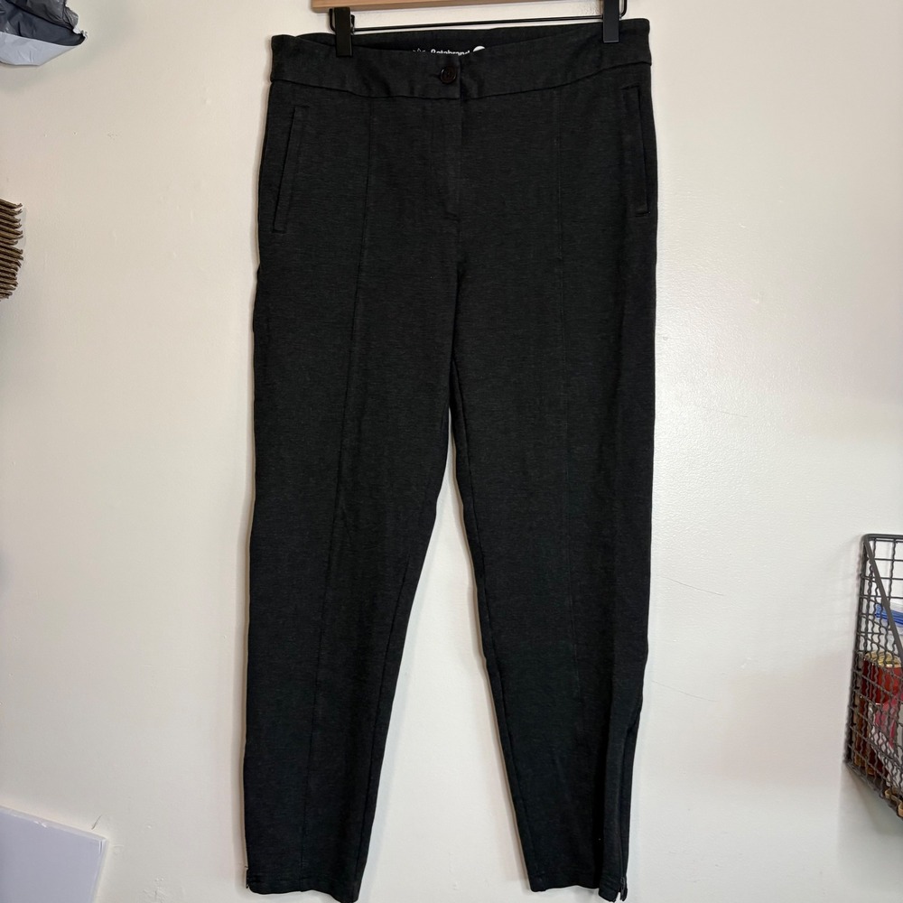 Betabrand Women's Charcoal Gray Long Stretch Ponte Ankle Pants Size L Tall